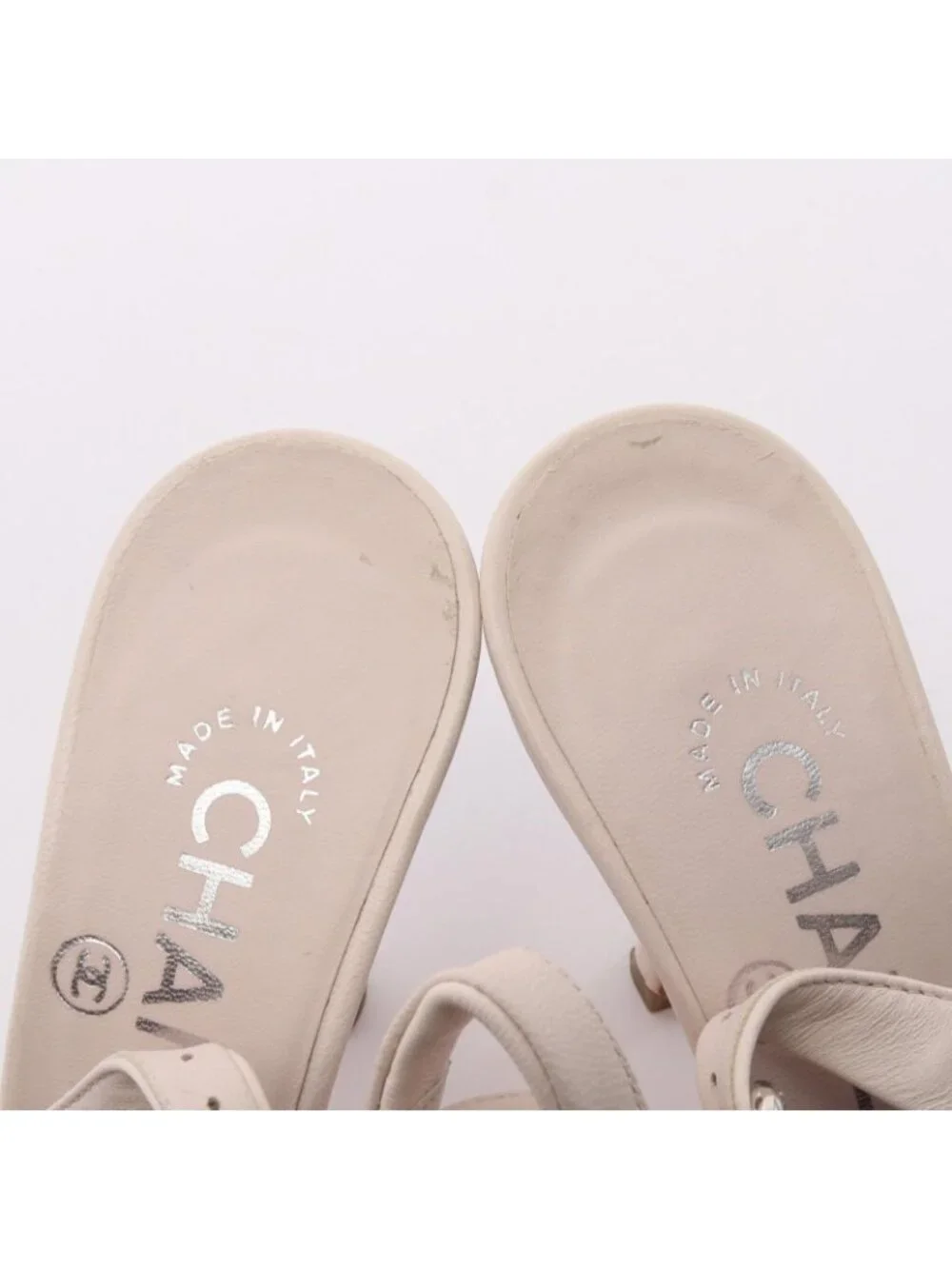 Chanel Pumps CC Logo Cap Toe Pink Silver Leather Heels